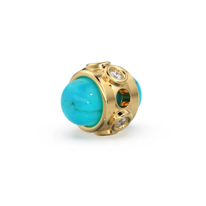 Jalvi Co Gold Micro Bezel Turquoise Spacer Beads Ethiopian Opal DIY Jewelry Making European Charms Beaded Bracelet Gemstone Bead Size 9mm Hole 2mm Bracelets Jalvi Co Gold Micro Bezel Turquoise Spacer Beads Ethiopian Opal DIY Jewelry Making European Charms Beaded Bracelet Gemstone Bead Size 9mm Hole 2mm Bracelets