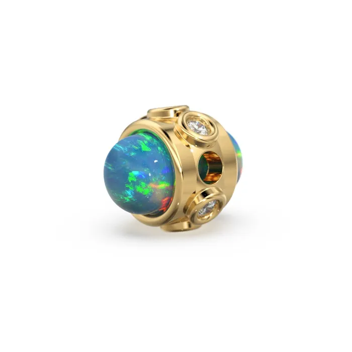 Jalvi Co Gold Micro Bezel Turquoise Spacer Beads Ethiopian Opal DIY Jewelry Making European Charms Beaded Bracelet Gemstone Bead Size 9mm Hole 2mm Bracelets Jalvi Co Gold Micro Bezel Turquoise Spacer Beads Ethiopian Opal DIY Jewelry Making European Charms Beaded Bracelet Gemstone Bead Size 9mm Hole 2mm Bracelets