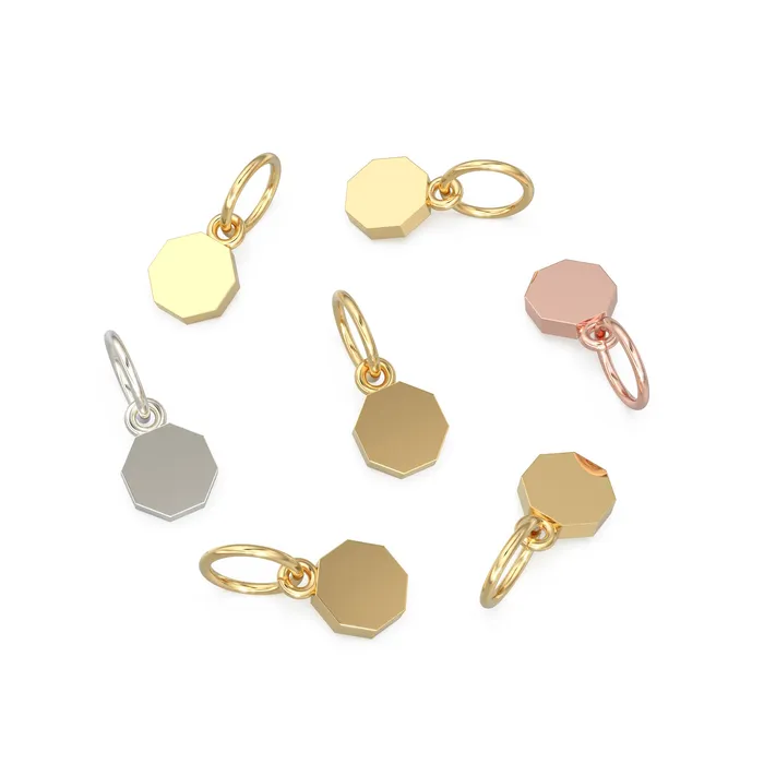 Jalvi Co PreStyled Sets Octagon Blank Solid Gold Pendant Dog Tag Gold Charm Handmade Geometric Charm Solid Gold Pendant Gold Military Jewelry Jalvi Co PreStyled Sets Octagon Blank Solid Gold Pendant Dog Tag Gold Charm Handmade Geometric Charm Solid Gold Pendant Gold Military Jewelry