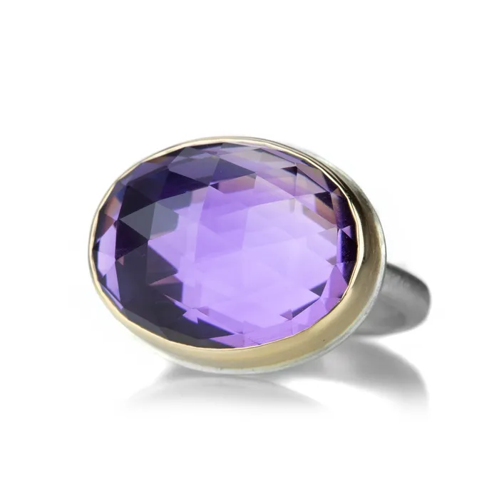 Jamie Joseph Oval Rose Cut Amethyst Ring Rings