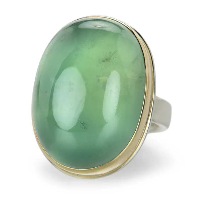 Jamie Joseph Rings Vertical Oval Smooth Prehnite Ring