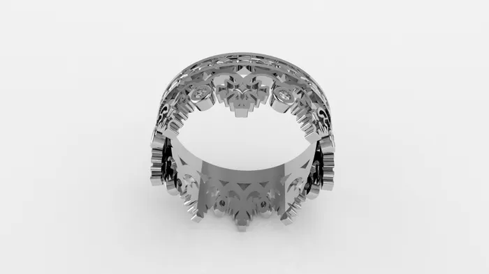 Jcm 21 jewelry Rings 14K Gold Ring with 8 Diamonds STT Bezel Crown Style For Men