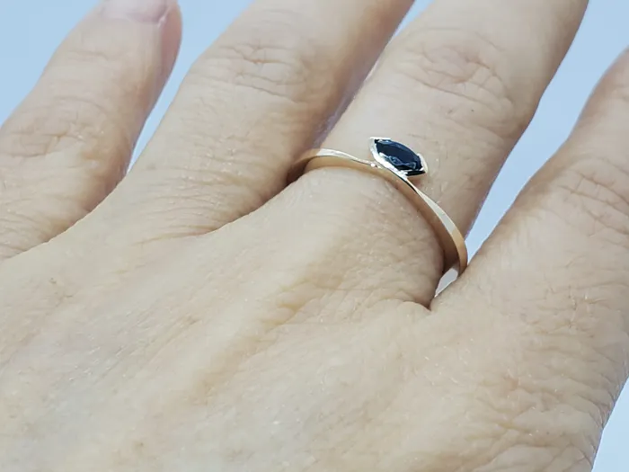 JCM DESIGN JEWELRY 14K Solitaire ring with 032CT Natural Sapphire Marquise set of bezel stone daily wear ring Rings