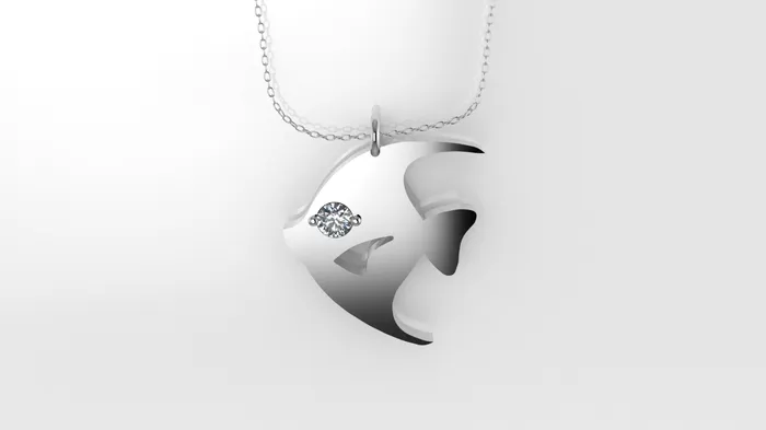 JCM DESIGN JEWELRY Necklaces 14K Pendant with 1 DIAMOND 2mm includes 18 inch chain Fish Style