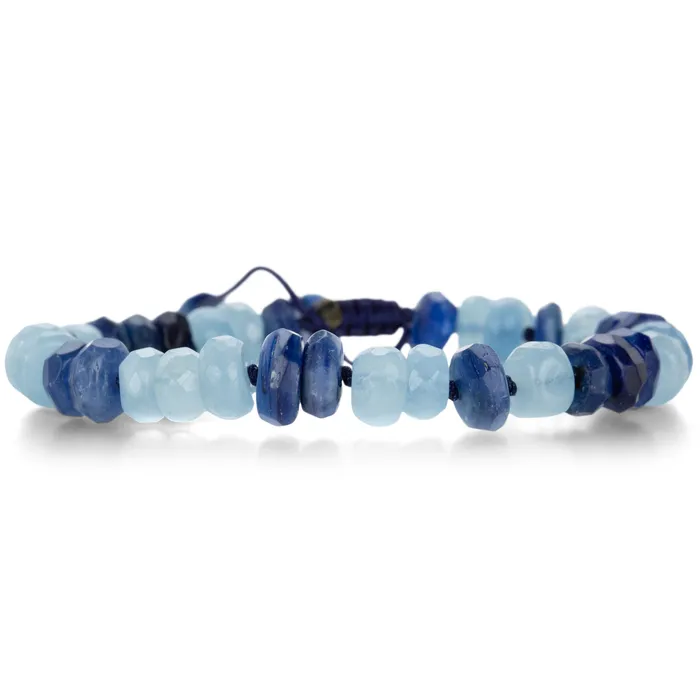 Joseph Brooks Bracelets 8mm Aquamarine and Kyanite Bracelet