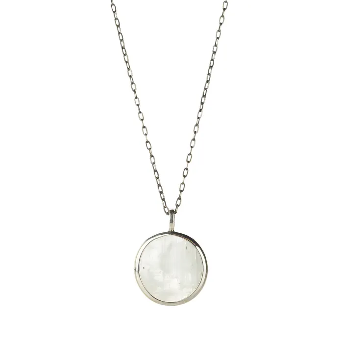 Joseph Brooks Necklaces Small Round Moonstone Pendant Necklace Joseph Brooks Necklaces Small Round Moonstone Pendant Necklace