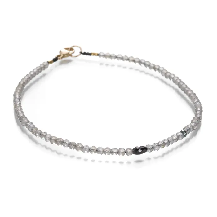Labradorite and Black Diamond Beaded Bracelet Margaret Solow Bracelets
