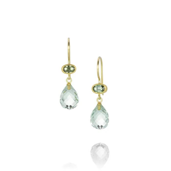 Mallary Marks Earrings Sapphire and Quartz Apple Eve Earrings