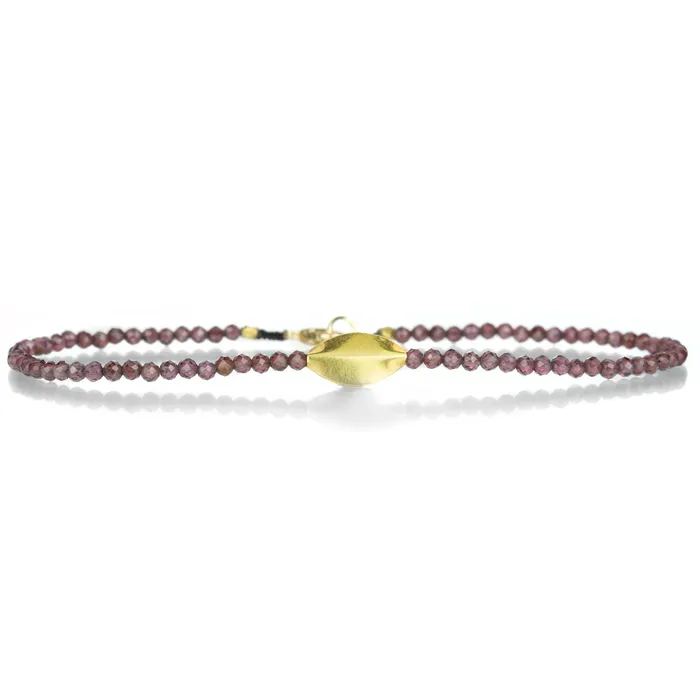 Margaret Solow Bracelets Garnet Beaded Bracelet with Marquise Bead