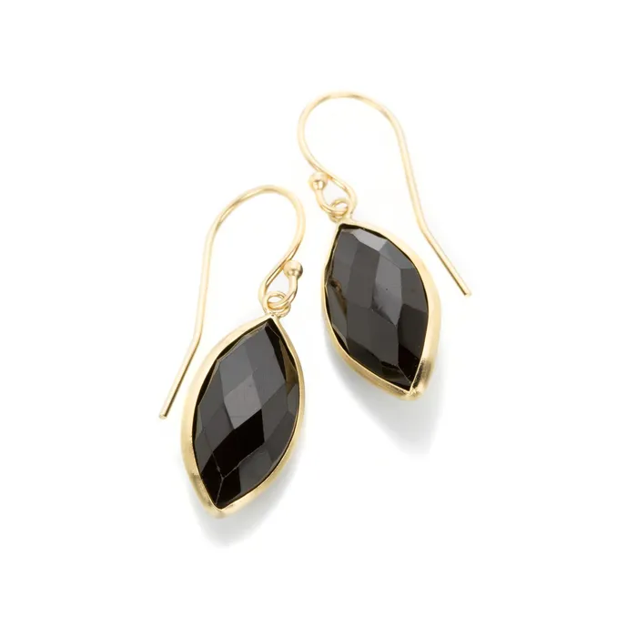 Margaret Solow Earrings Marquise Black Spinel Earrings