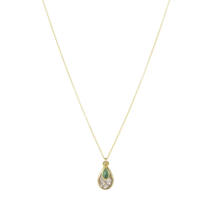 Margaret Solow Necklaces Diamond and Emerald Pendant Necklace Margaret Solow Necklaces Diamond and Emerald Pendant Necklace