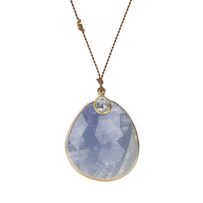 Margaret Solow Necklaces Sapphire and Diamond Pendant Necklace