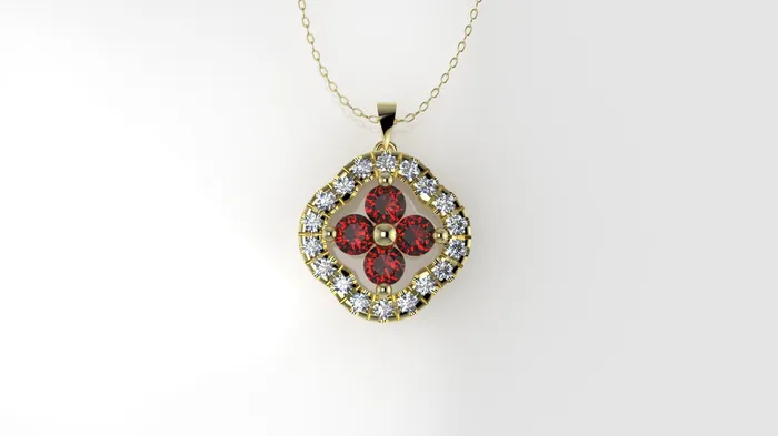 Necklaces 14K Pendant with 22 Stones STT Prong Cut Split Jcm 21 jewelry