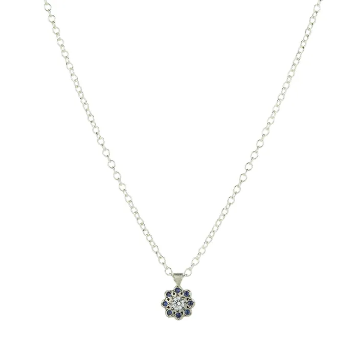 Necklaces Adel Chefridi Sapphire and Diamond Moonflower Necklace