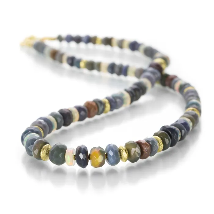 Necklaces Barbara Heinrich Black Opal and Ethiopian Opal Necklace