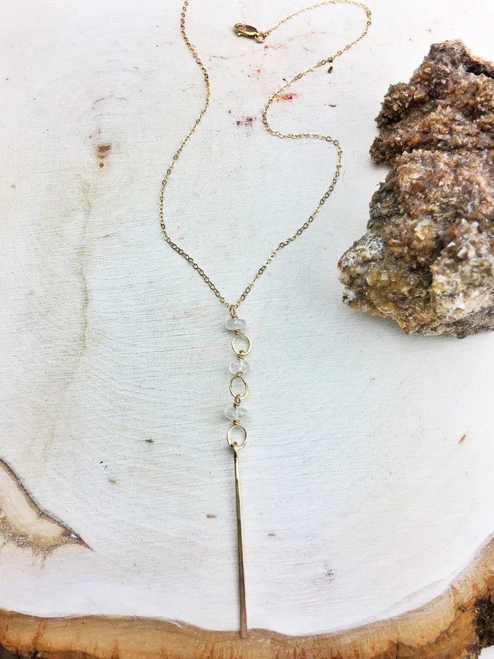 Necklaces Booboo Necklace Rainbow Moonstone 14k Gold Fill Dagger Chain Enclave Gems and Co Necklaces Booboo Necklace Rainbow Moonstone 14k Gold Fill Dagger Chain Enclave Gems and Co