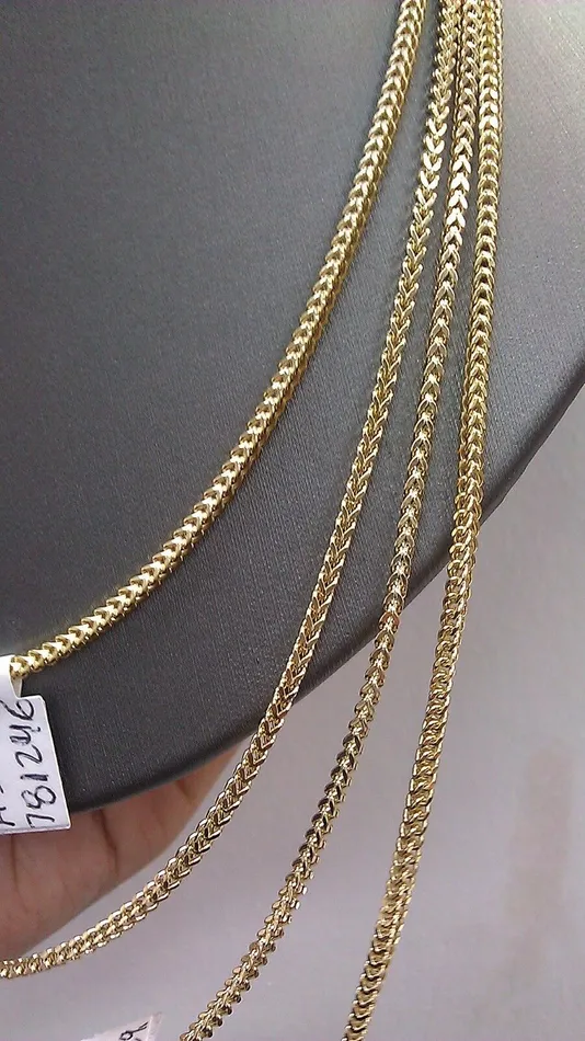 Necklaces Gold and Diamond 10k Gold Chain 2mm Franco Box Chain 16 18 20 22 24 26 Inch Men Women Necklace Necklaces Gold and Diamond 10k Gold Chain 2mm Franco Box Chain 16 18 20 22 24 26 Inch Men Women Necklace
