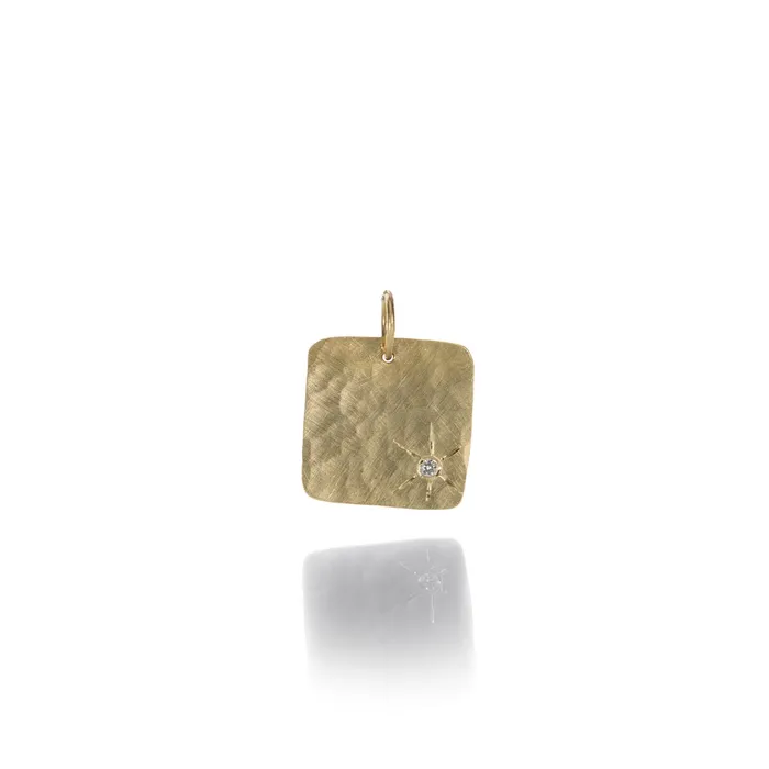 Necklaces Julez Bryant Yellow Gold Baby Moro Square Pendant