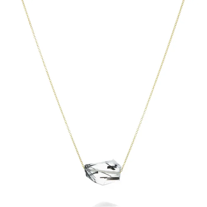 Necklaces Margaret Solow Tourmalinated Quartz Crystal Necklace
