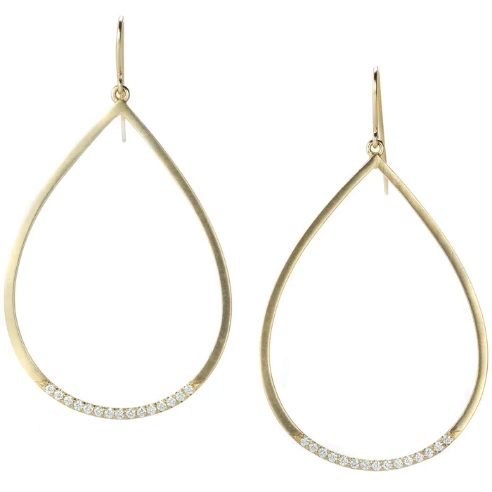 Nicole Landaw Earrings Diamond Lined Teardrop Earrings