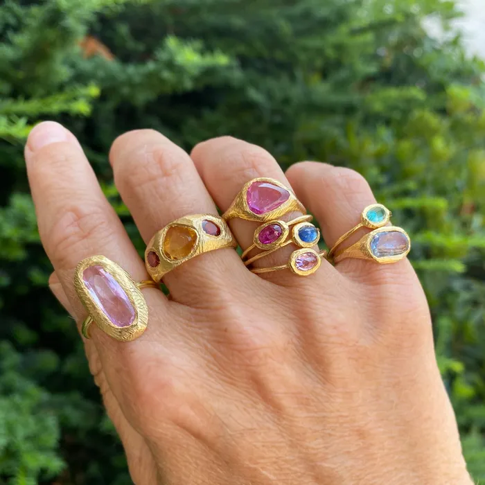 Page Sargisson Rings Large Oval Pink Sapphire Ring Page Sargisson Rings Large Oval Pink Sapphire Ring