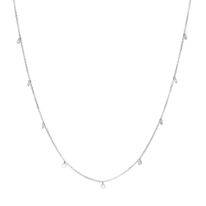 Paul Morelli Necklaces 9 Stone White Gold Diamond Floating Necklace
