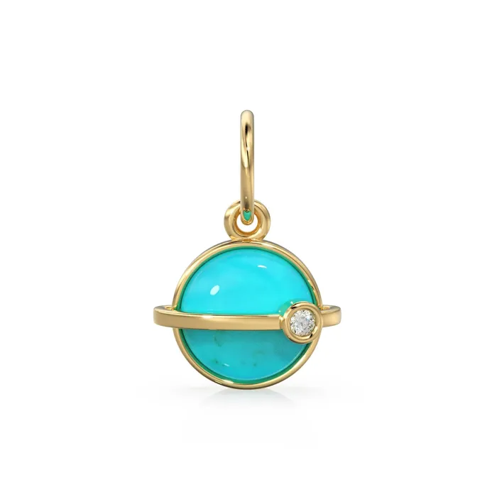 PreStyled Sets Jalvi Co Saturn Turquoise Cabochon 14k Gold Charm Sleeping Beauty Blue Gemstone Diamond Gold Pendant 14k Solid Yellow Gold Jewelry Making Finding PreStyled Sets Jalvi Co Saturn Turquoise Cabochon 14k Gold Charm Sleeping Beauty Blue Gemstone Diamond Gold Pendant 14k Solid Yellow Gold Jewelry Making Finding
