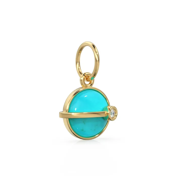 PreStyled Sets Jalvi Co Saturn Turquoise Cabochon 14k Gold Charm Sleeping Beauty Blue Gemstone Diamond Gold Pendant 14k Solid Yellow Gold Jewelry Making Finding PreStyled Sets Jalvi Co Saturn Turquoise Cabochon 14k Gold Charm Sleeping Beauty Blue Gemstone Diamond Gold Pendant 14k Solid Yellow Gold Jewelry Making Finding