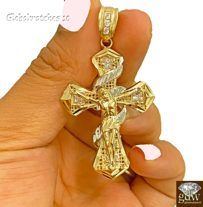 Real 10k Gold Jesus Cross Pendant Charm Crucifix 2 10kt Yellow Gold Men Women Gold and Diamond PreStyled Sets Real 10k Gold Jesus Cross Pendant Charm Crucifix 2 10kt Yellow Gold Men Women Gold and Diamond PreStyled Sets