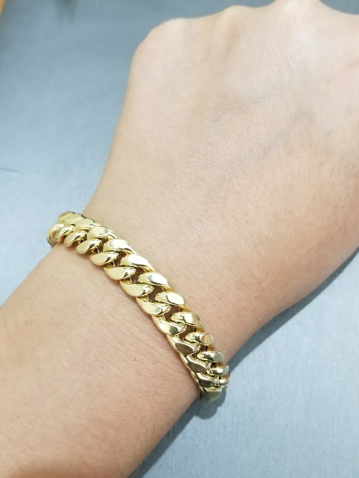 REAL 14K Yellow Gold Miami Cuban Bracelet 9 inch Link 9mm Brand New Box Clasp Gold and Diamond Bracelets