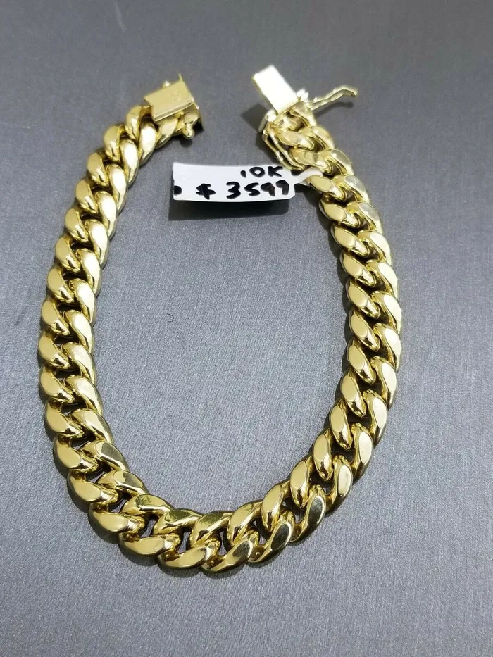 REAL 14K Yellow Gold Miami Cuban Bracelet 9 inch Link 9mm Brand New Box Clasp Gold and Diamond Bracelets