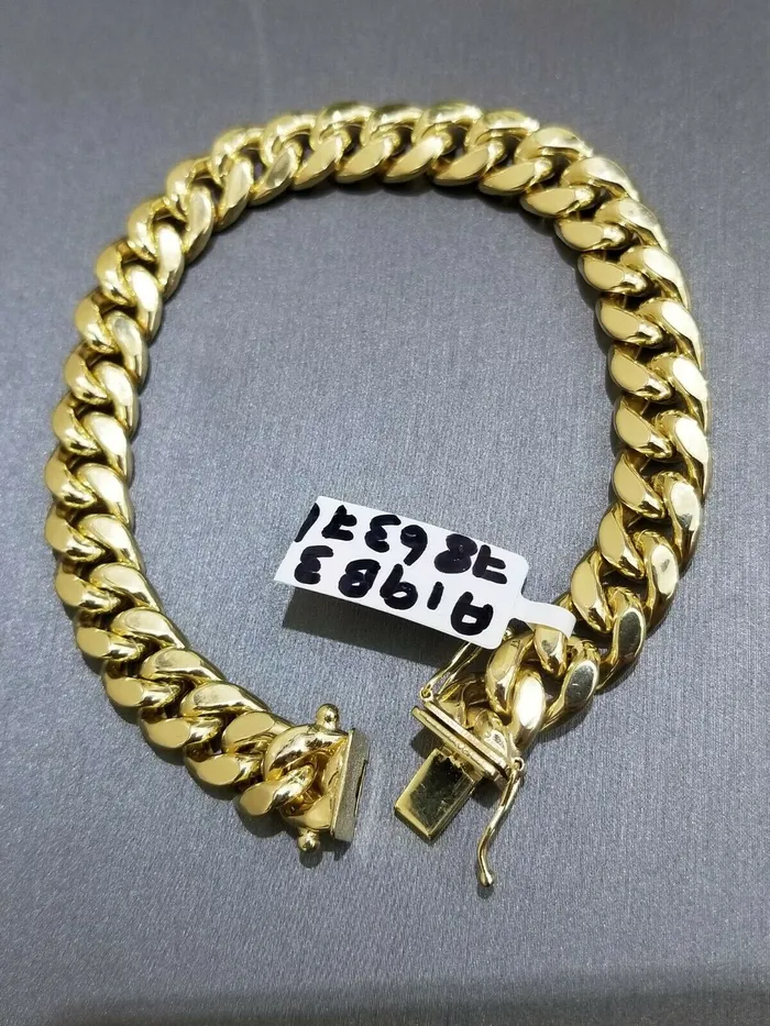 REAL 14K Yellow Gold Miami Cuban Bracelet 9 inch Link 9mm Brand New Box Clasp Gold and Diamond Bracelets