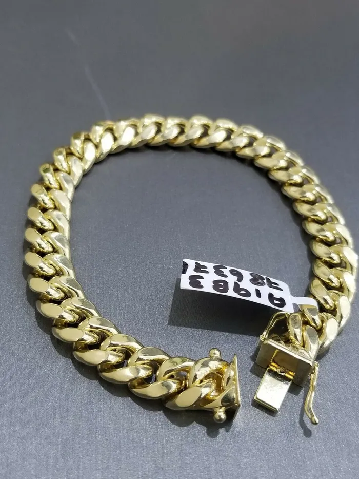 REAL 14K Yellow Gold Miami Cuban Bracelet 9 inch Link 9mm Brand New Box Clasp Gold and Diamond Bracelets