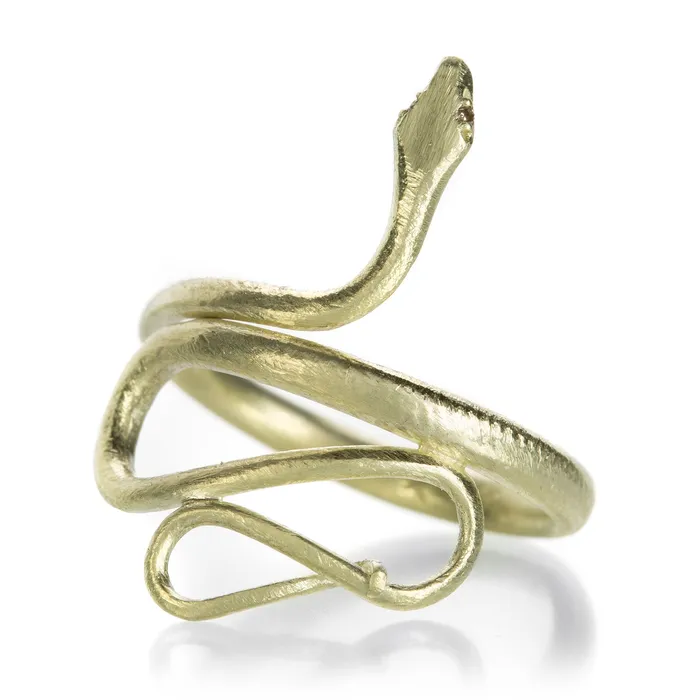 Rings 14k Green Gold Large Snake Ring Gabriella Kiss