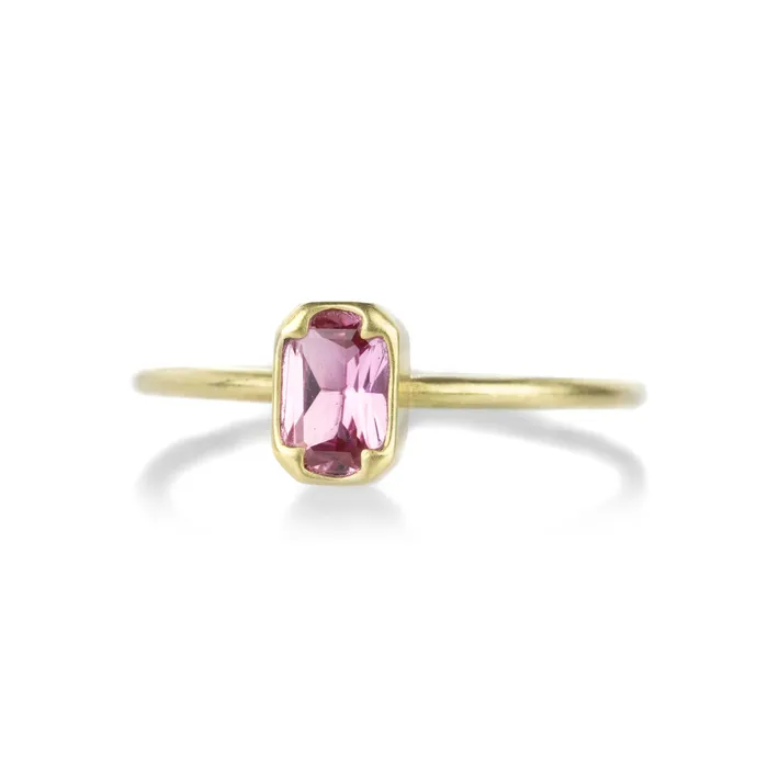 Rings Gabriella Kiss 18k Yellow Gold Emerald Cut Pink Sapphire Ring Rings Gabriella Kiss 18k Yellow Gold Emerald Cut Pink Sapphire Ring