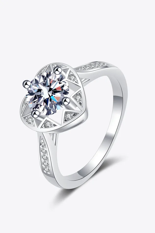 Rings Trendsi Moissanite Heart Ring