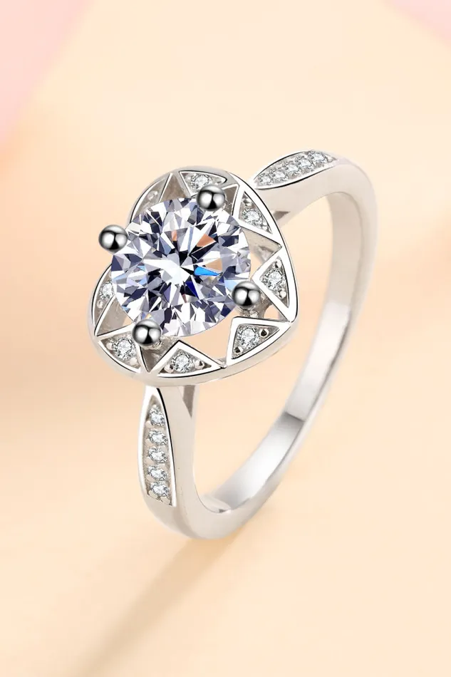 Rings Trendsi Moissanite Heart Ring
