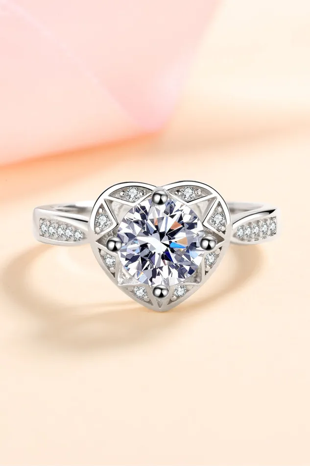 Rings Trendsi Moissanite Heart Ring
