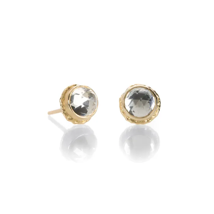 Rose Cut White Topaz Studs Jamie Joseph Rings