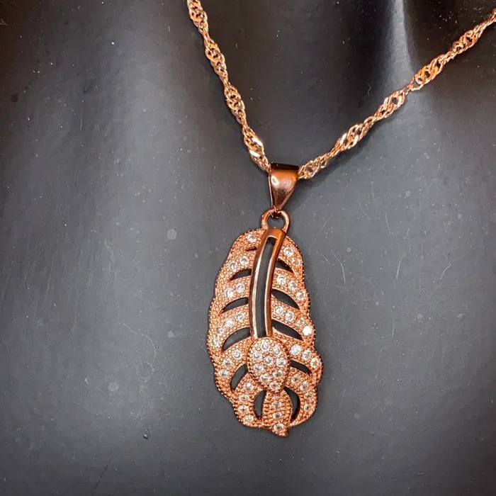 Rose Gold Pave Feather 18 Sophiareneboutique Earrings