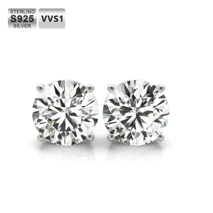 S925 Moissanite Diamond Studs Earrings 20 Carat WeiZi Wuzhou Earrings