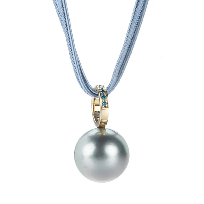 Silver Tahitian Pearl Pendant Necklace Gellner Necklaces