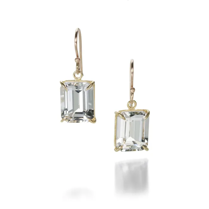 Small Emerald Cut White Topaz Earrings Rosanne Pugliese Earrings