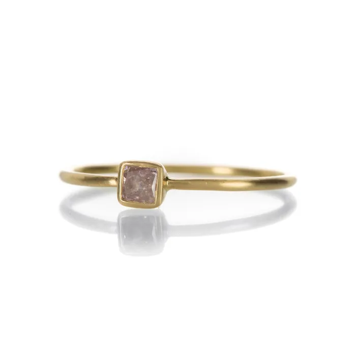 Small Square Pink Diamond Ring Margaret Solow Rings