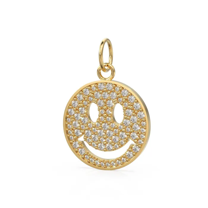 Smiling Face Smiley 18k Solid Gold Charm 14k 18k Solid Gold Charm Pendant Diamond Pendant Emoji Smiling Face Connector Gift for her Jalvi Co PreStyled Sets Smiling Face Smiley 18k Solid Gold Charm 14k 18k Solid Gold Charm Pendant Diamond Pendant Emoji Smiling Face Connector Gift for her Jalvi Co PreStyled Sets