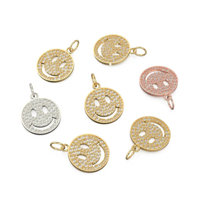 Smiling Face Smiley 18k Solid Gold Charm 14k 18k Solid Gold Charm Pendant Diamond Pendant Emoji Smiling Face Connector Gift for her Jalvi Co PreStyled Sets Smiling Face Smiley 18k Solid Gold Charm 14k 18k Solid Gold Charm Pendant Diamond Pendant Emoji Smiling Face Connector Gift for her Jalvi Co PreStyled Sets