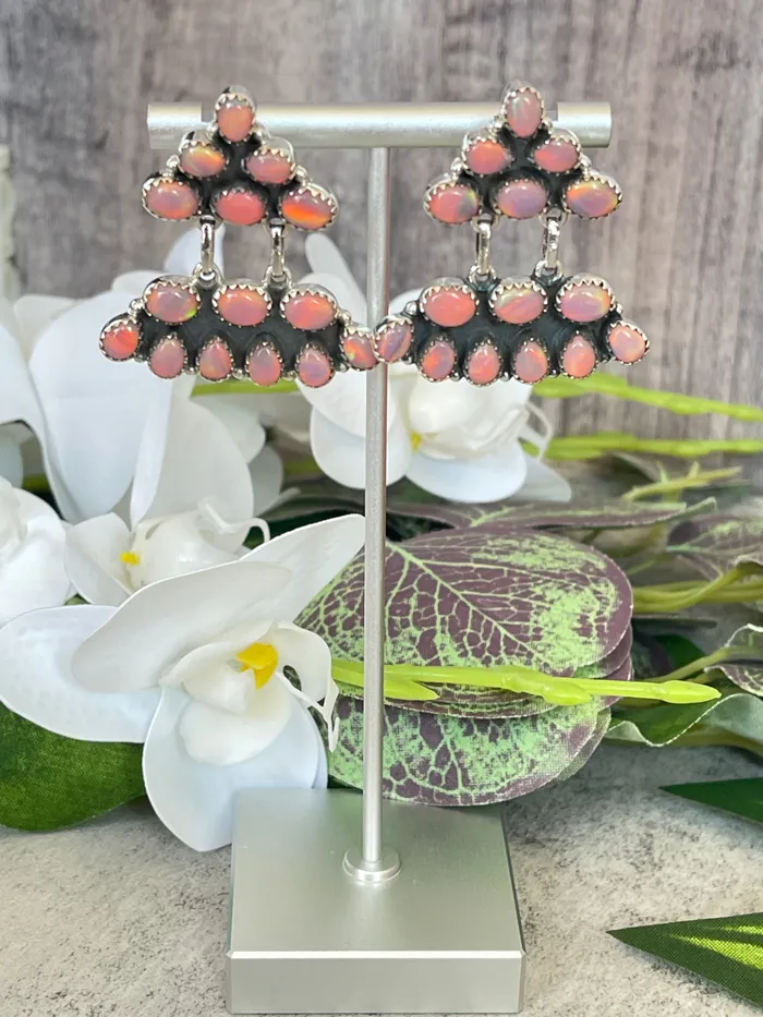 SophiaRene Boutique Earrings Sterling Silver Aurora Opal Statement Earrings
