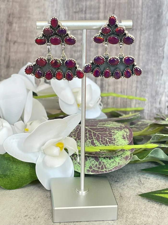 SophiaRene Boutique Earrings Sterling Silver Aurora Opal Statement Earrings SophiaRene Boutique Earrings Sterling Silver Aurora Opal Statement Earrings