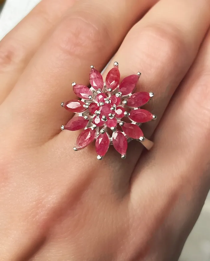 Sophiareneboutiquecom Sterling Silver Custom Ruby Cluster Ring Rings