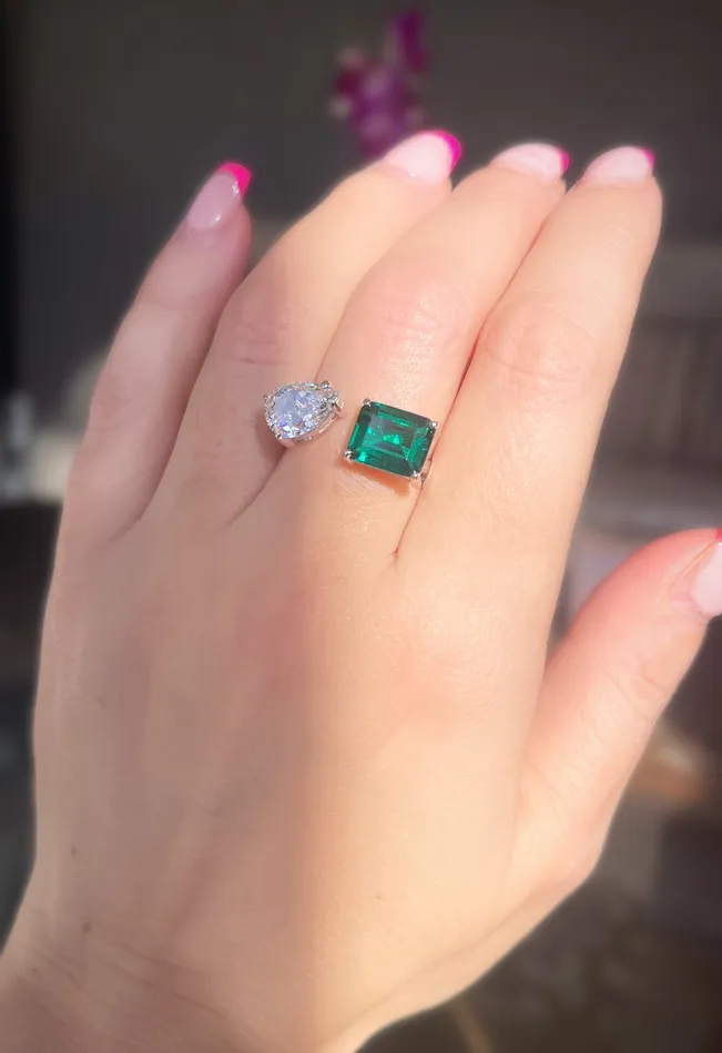 Sophiareneboutiquecom Sterling Silver CZ Open Front Ring Rings